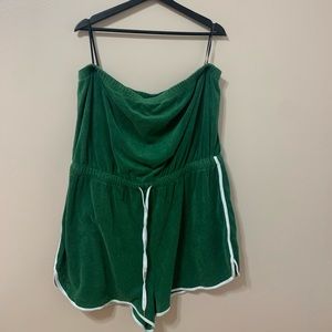 Terry Cloth Strapless Romper